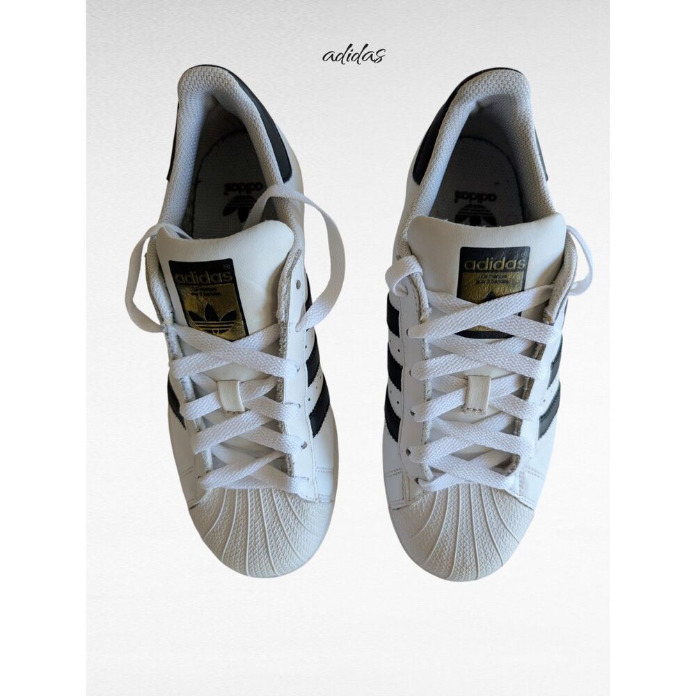 Adidas Superstar White Black Shell Toe Sneakers Gold Label Classic